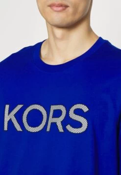 Michael Kors Checker Tee - Print T-Shirt - Royal Blu -Fashion Clothing-Michael Kors db53abe15de2412cafd4bd9c5140395b