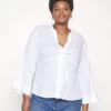 MICHAEL Michael Kors Solid Tie Blouse - Blouse - White 2 MICHAEL Michael Kors Solid Tie Blouse - Blouse - White -Fashion Clothing-Michael Kors dee353ea436748f09fc28089344a9c5c