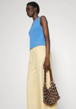 MICHAEL Michael Kors Solid Crop - Top - Light Blue -Fashion Clothing-Michael Kors e3326e3abba84a45a3eeedaafbad3888