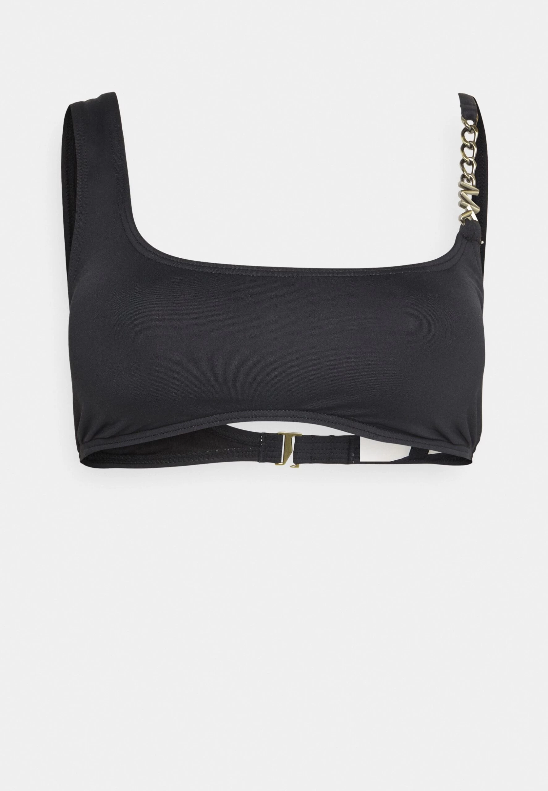 MICHAEL Michael Kors Solids Logo Chain - Bikini Top - Black 6 MICHAEL Michael Kors Solids Logo Chain - Bikini Top - Black - Image 4