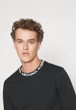 Michael Kors Tape Crew - Sweatshirt - Black -Fashion Clothing-Michael Kors e5f48f23eecf4ef4a53284eb397bf7ff