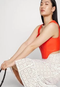 MICHAEL Michael Kors Eyelets Midi Skirt - A-Line Skirt - White 11 MICHAEL Michael Kors Eyelets Midi Skirt - A-Line Skirt - White -Fashion Clothing-Michael Kors e720be78922645cb954d86be52ce2bf9