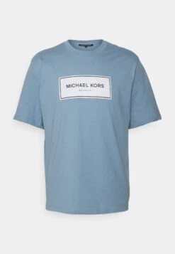 Michael Kors Flagship Logo Tee - Print T-Shirt - Chambray -Fashion Clothing-Michael Kors eab9c46094244a4f9e41e60d3461be0f
