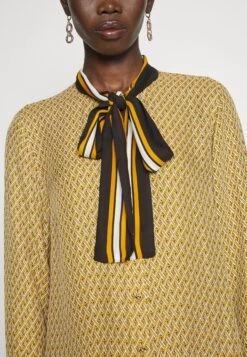 MICHAEL Michael Kors Lattice Logo Bow Blouse - Blouse - Marigold -Fashion Clothing-Michael Kors ebee9ba241464f2296c0997de000009b