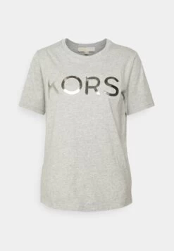 MICHAEL Michael Kors Emboss Classic Tee - Print T-Shirt - Light Grey -Fashion Clothing-Michael Kors eff2d3b7f98249c6a90d0fc3e2b3c802