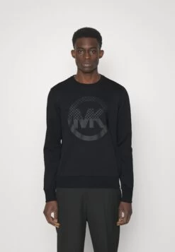 Michael Kors Checker Charm Crew - Sweatshirt - Black