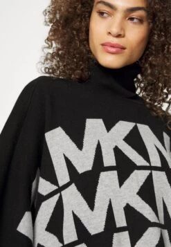 MICHAEL Michael Kors Logo Poncho - Cape - Black -Fashion Clothing-Michael Kors f4e39dbeda2a48d8af98a4cea9acfca8