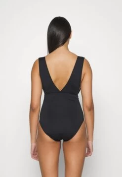 MICHAEL Michael Kors Iconic Solids Belted Surplice Plunge Onepiece - Swimsuit - Black -Fashion Clothing-Michael Kors f7954b3b6b884471a76bb76601216ef8
