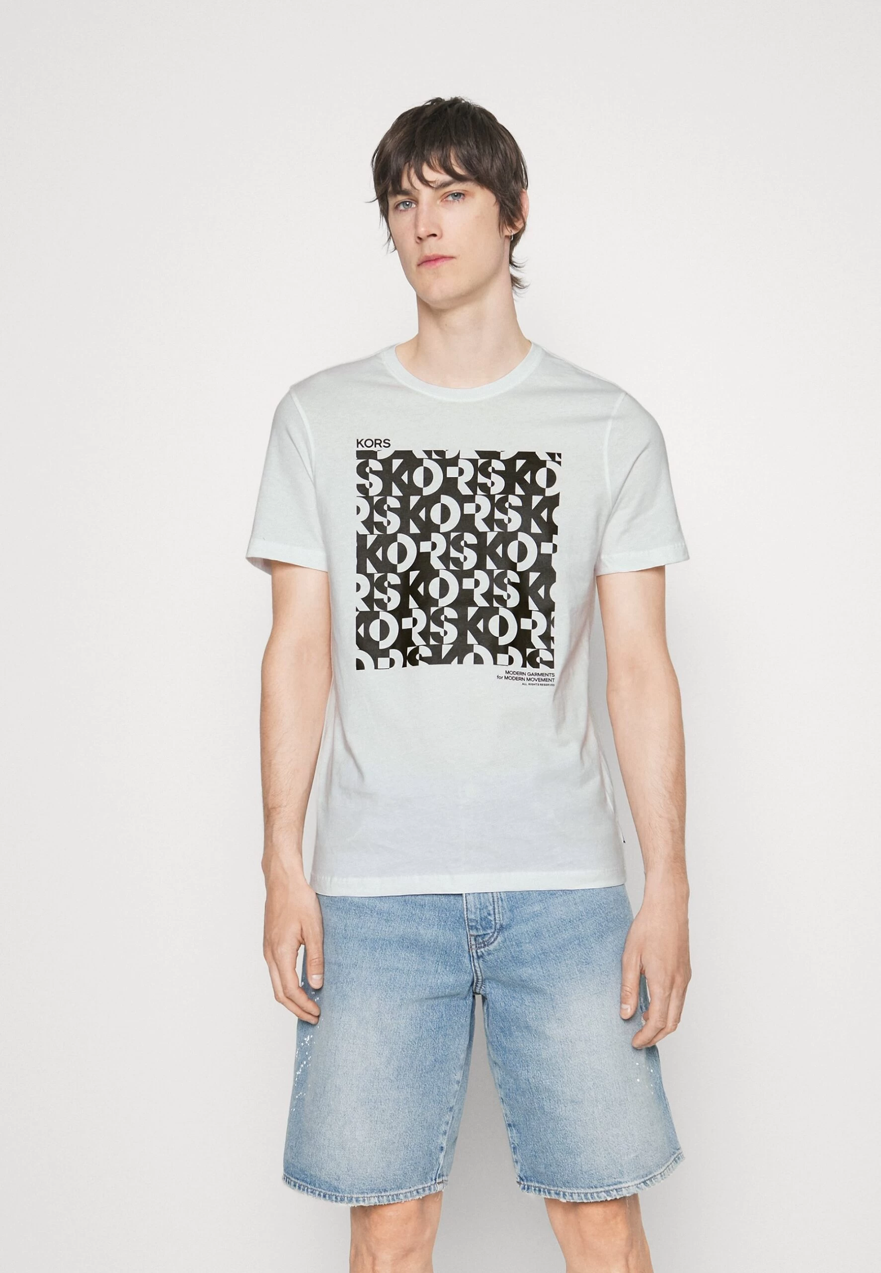 Michael Kors Kinetic Block Tee - Print T-Shirt - White 3 Michael Kors Kinetic Block Tee - Print T-Shirt - White