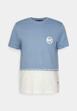 Michael Kors Block Logo Tee - Print T-Shirt - Blue -Fashion Clothing-Michael Kors f960a891b0614964a4e19d1479bb1664