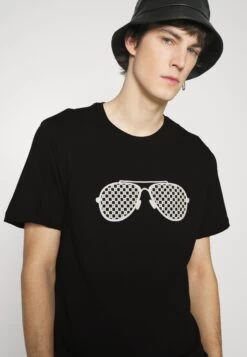 Michael Kors Checker Aviator - Print T-Shirt - Black 11 Michael Kors Checker Aviator - Print T-Shirt - Black -Fashion Clothing-Michael Kors fc756d80614342f4aa88454e6374df54