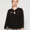 MICHAEL Michael Kors Solidtwist Keyhole- Long Sleeved Top - Black -Fashion Clothing-Michael Kors fe082b9e66c44b22a17f0396af15c07a